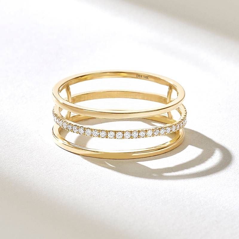 Pave Diamant Fidget Ehering, Solid Gold Spinner Band, Frauen Eterninty Ring, Einzigartige Goldband, Ring Für Sie, Geschenk Sie von DiaFineJewelry