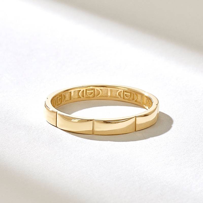 Rechteck Eternity Gold Bandring | 14K Solid Puffy Ehering 2.65 Mm Damen Ripsbandring Pärchen Breite Passender Ring von DiaFineJewelry