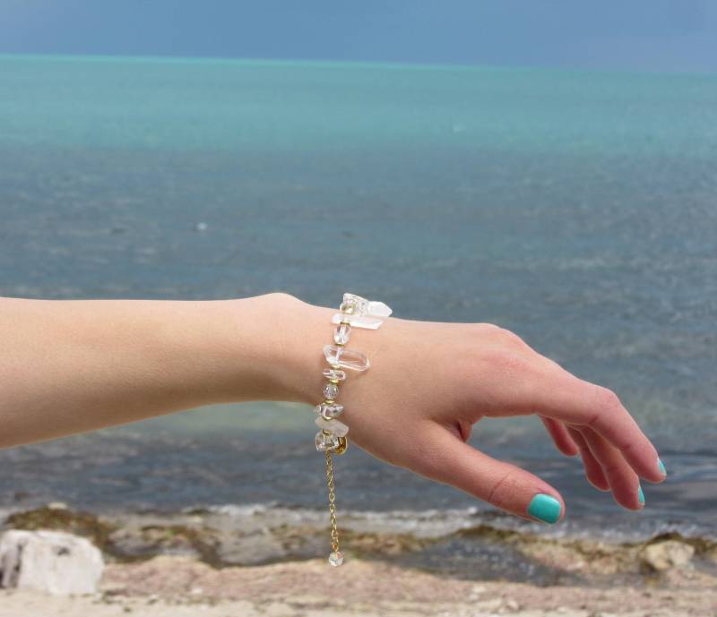 Roher Quarz Kristall Armband 24K Vergoldeter Heilschmuck von DiaStyle