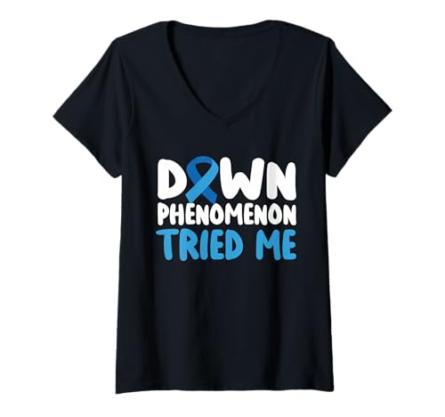 Damen Down Phenomenon Tried Me Type 1 Diabetes T-Shirt mit V-Ausschnitt von Diabetes Typ 1 Design Idee