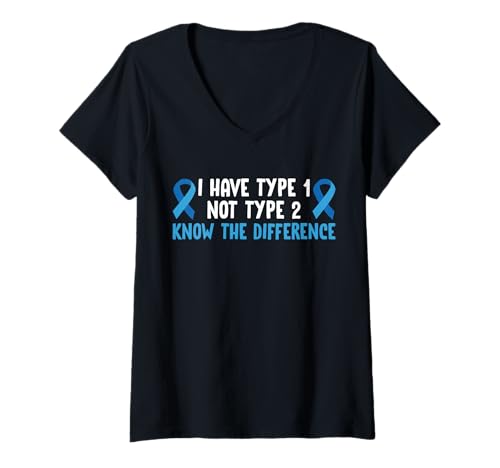Damen I Have Type 1 Not Type 2 Know The Difference T-Shirt mit V-Ausschnitt von Diabetes Typ 1 Design Idee