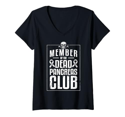 Damen Member of The Dead Pancreas Club Type 1 Diabetes T-Shirt mit V-Ausschnitt von Diabetes Typ 1 Design Idee
