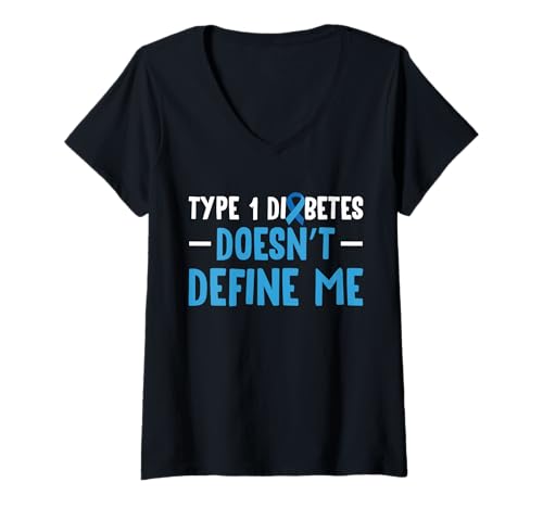 Damen Type 1 Diabetes Doesnt Define Me T-Shirt mit V-Ausschnitt von Diabetes Typ 1 Design Idee