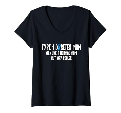 Damen Type 1 Diabetes Mom Mothers Day Definition T-Shirt mit V-Ausschnitt von Diabetes Typ 1 Design Idee