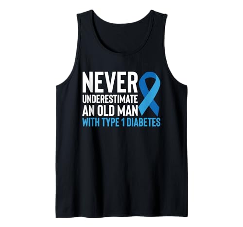 Herren Never Underestimate An Old Man with Type 1 Diabetes Tank Top von Diabetes Typ 1 Design Idee