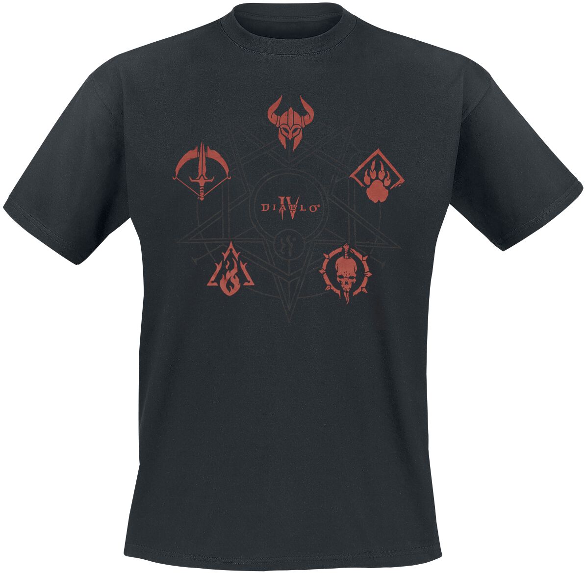 Diablo 4 - Class Icons T-Shirt schwarz in S von Diablo