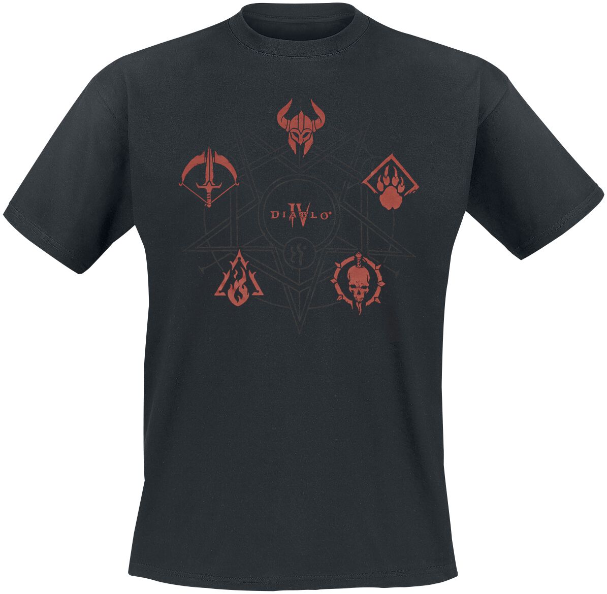 Diablo - Gaming T-Shirt - 4 - Class Icons - S bis XXL - für Männer - Größe L - schwarz von Diablo