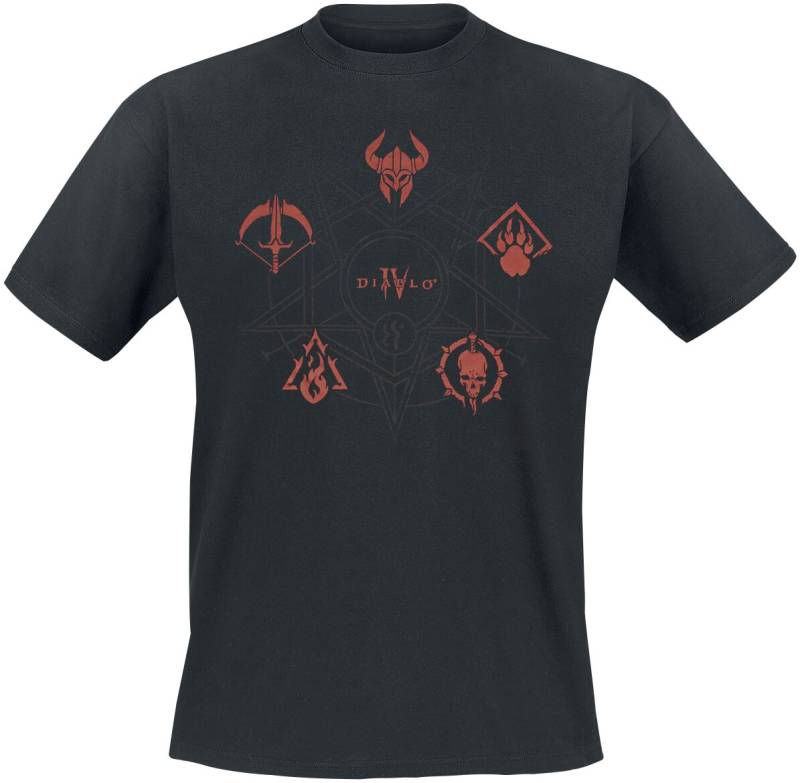 Diablo - Gaming T-Shirt - 4 - Class Icons - S - für Männer - Größe S - schwarz von Diablo