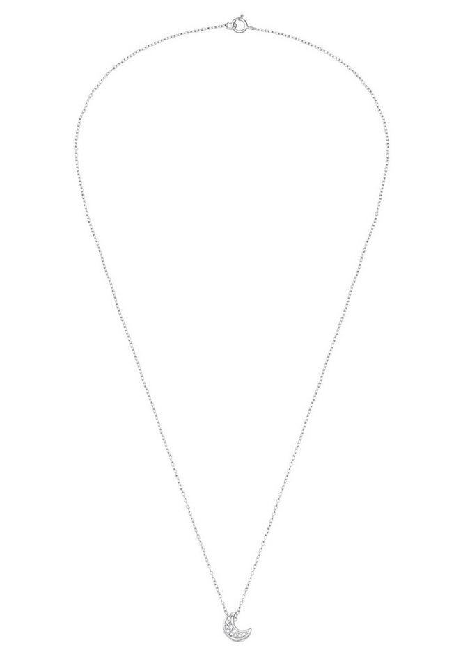 Diademita Collier 7 mm Mond-Halskette aus Sterling Silber, 45 cm, mit 10 Zirkonia (Set) von Diademita