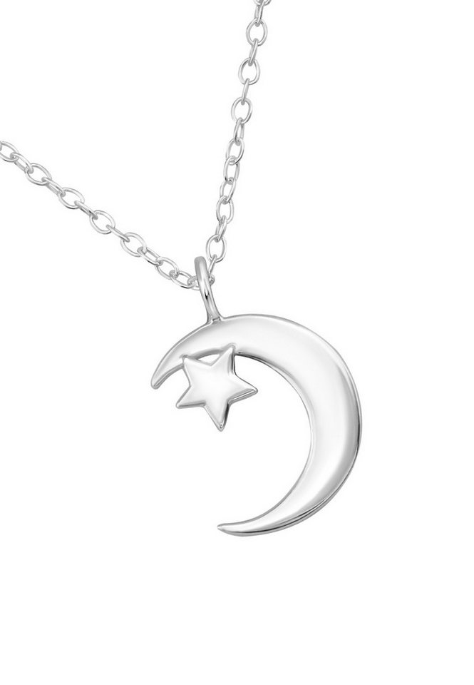 Diademita Collier Silberne Mond- und Stern-Halskette (Set) von Diademita