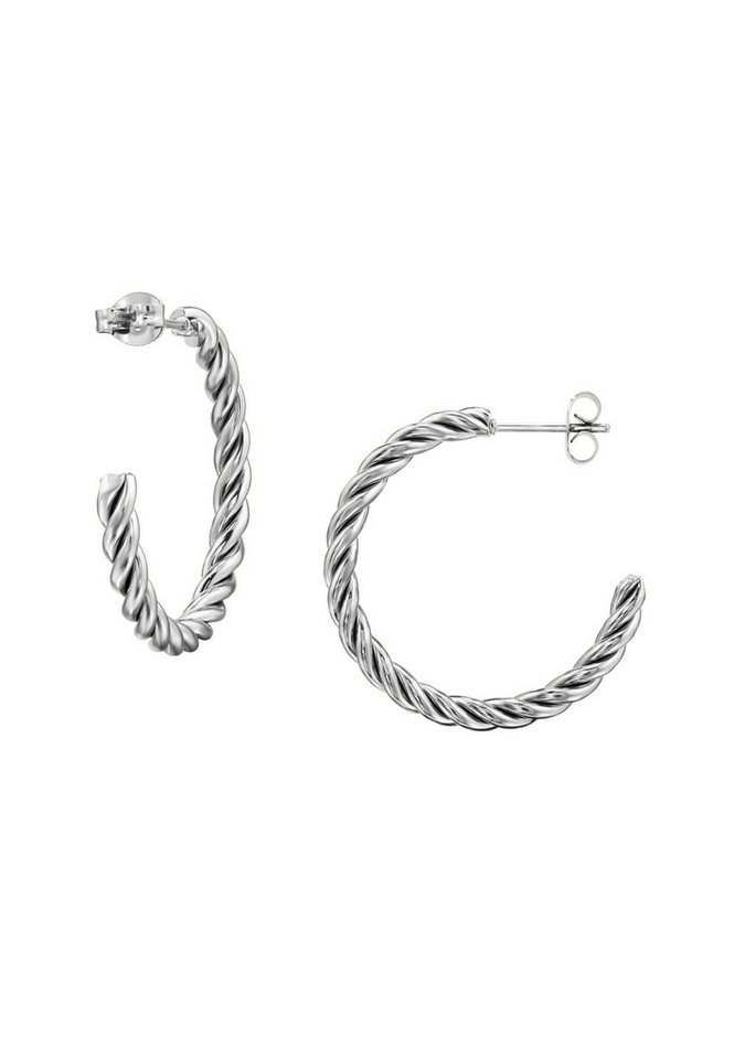 Diademita Fingerring Gedrehte Halbe Creolen/Ohrstecker aus Edelstahl (Set) von Diademita