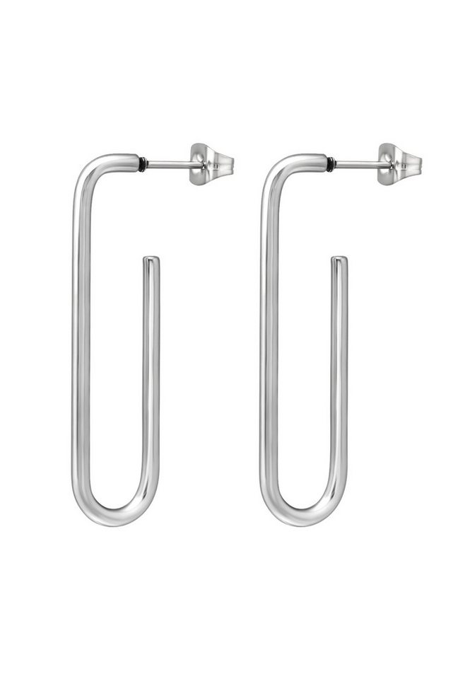 Diademita Fingerring Ohrstecker Quadratische Creolen aus Hochglanzpoliertem Edelstahl (Set) von Diademita