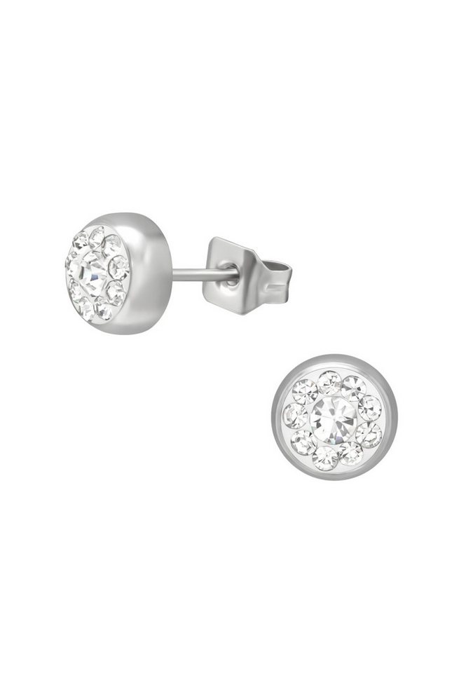 Diademita Fingerring Ohrstecker Rund 5 mm aus Hochglanzpoliertem Chirurgenstahl mit (Set) von Diademita