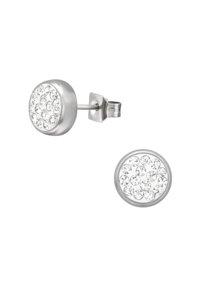 Diademita Fingerring Ohrstecker Rund 6 mm aus Hochglanzpoliertem Chirurgenstahl mit (Set) von Diademita