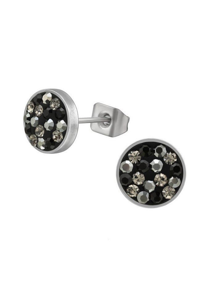 Diademita Fingerring Ohrstecker Rund 8 mm aus Hochglanzpoliertem Chirurgenstahl mit (Set) von Diademita