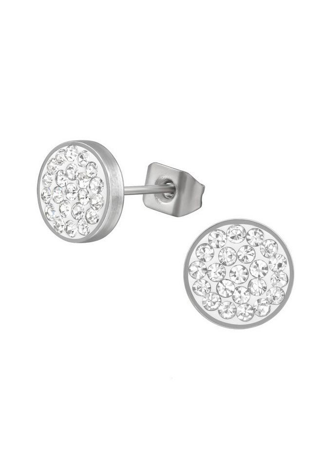 Diademita Fingerring Ohrstecker Rund 8 mm aus Hochglanzpoliertem Chirurgenstahl mit (Set) von Diademita