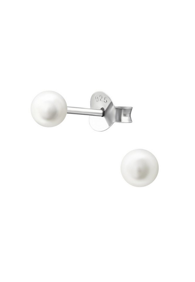 Diademita Fingerring Ohrstecker aus Sterling Silber mit 4mm Süßwasserperle (Set) von Diademita