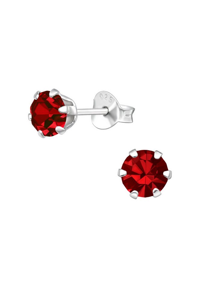 Diademita Fingerring Silberne Runde 5 mm Ohrstecker mit Kristallen (Set) von Diademita