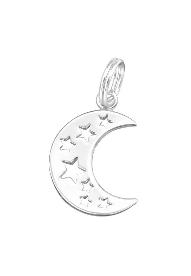 Diademita Fingerring Silberner Halbmond- und Sterne-Charm mit Spaltring (Set) von Diademita