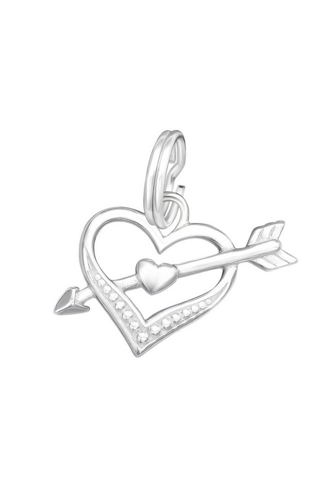 Diademita Fingerring Silberner Herz- und Pfeil-Charm mit Spaltring (Set) von Diademita