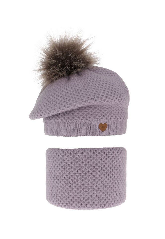 Diademita Sturmhaube Winterset für Mädchen: rosa Mütze und Schlauchschal mit Pompon (Set) von Diademita
