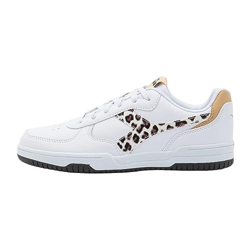 DIADORA Raptor Low Leopard Wn Schuhe Damen Mädchen Sneakers Sport Fußball 101.179741, Weiß / Schwarz, 41 EU von Diadora