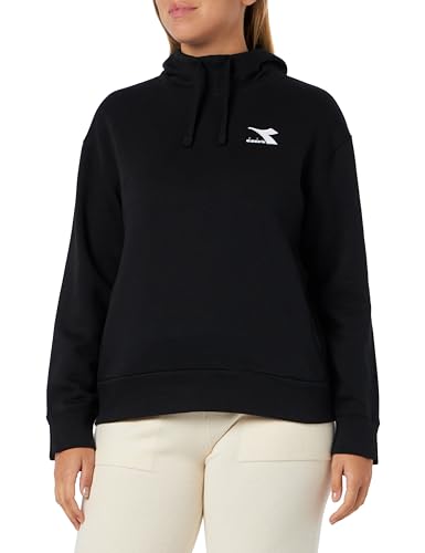 Diadora Damen L.Kapuzenpullover L.Hoodie Slit, Schwarz, XS von Diadora