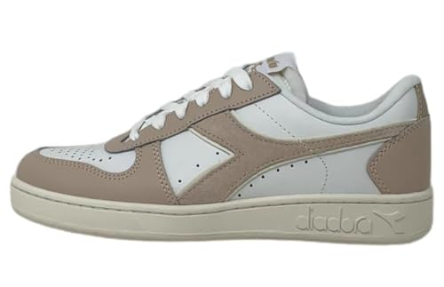 Diadora Damen Magic Basket Low Leather Wn Gymnastikschuh, Weiß Weiß Pink, 40.5 EU von Diadora