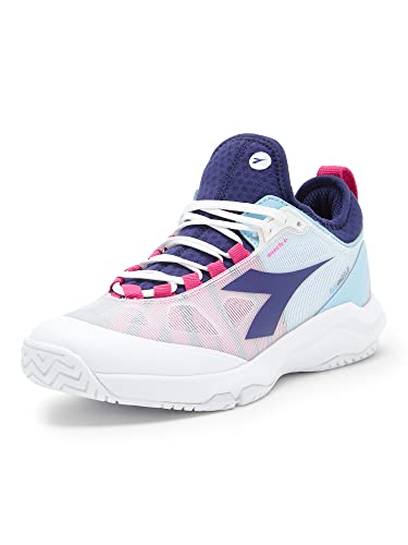 Diadora Damen Speed Blushield Fly 4+ All Ground Tennisschuh, Wei /Blueprint/Pink Schafgarbe, 7.5 von Diadora