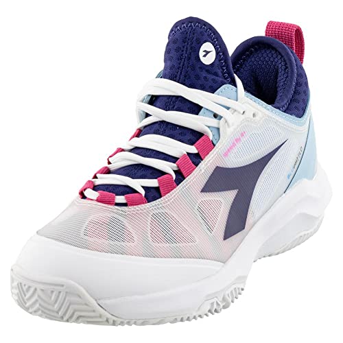 Diadora Damen Speed Blushield Fly 4 AG Clay Tennisschuhe Wei und Blueprint, Wei , 41 EU von Diadora