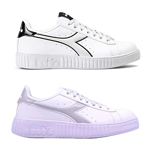 Diadora Damen Step P Gymnastikschuh, White/Black/Persian Violet, 38.5 EU von Diadora