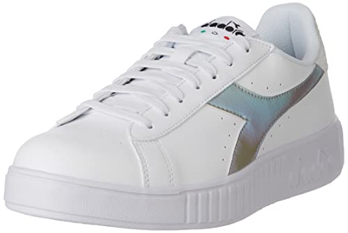 Diadora Damen Step P Shimmer Gymnastikschuh, Weiß Silber, 40 EU von Diadora