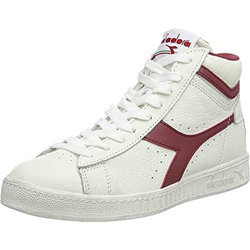 Diadora Unisex Game L High Waxed Hohe Sneaker, Weiß White Red Pepper, 45 EU von Diadora