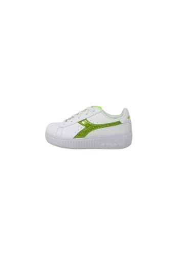 Diadora Game Step P Lacquered PS Gymnastikschuh, White/Acid Lime, 30 EU von Diadora