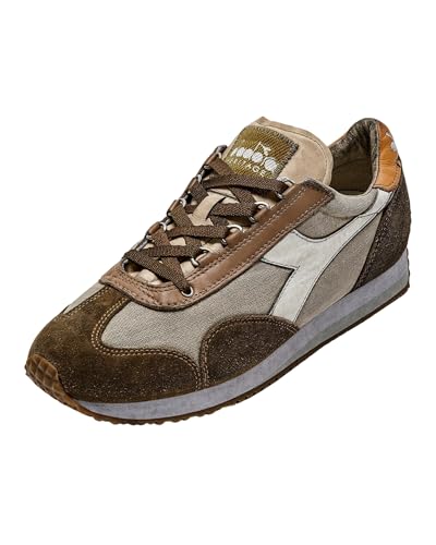 Diadora Heritage Herren Schuhe Equipe H Dirty Stone Wash Evo 174736 Braun aus Canvas und Wildleder Farbe Beige Leder, Beige Leder, 41 EU von Diadora Heritage