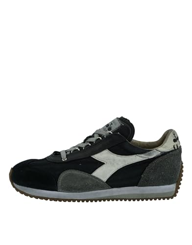 Diadora Heritage Herren Schuhe Equipe H Dirty Vapor Blue Sneaker 201.174736 Stone Wash Evo, Schwarz und Grau., 43 EU von Diadora