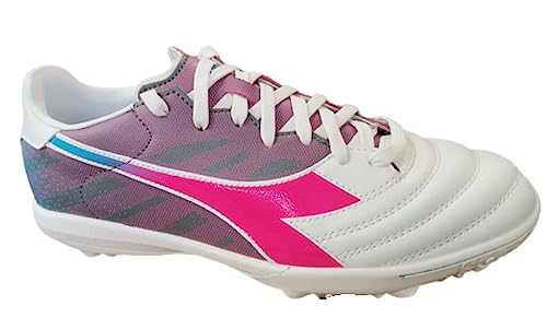 Diadora Herren Brasil Elite Veloce Gr Tfr Futsal-Schuh, Wht Pink Fluo Blue Fluo, 42 EU von Diadora