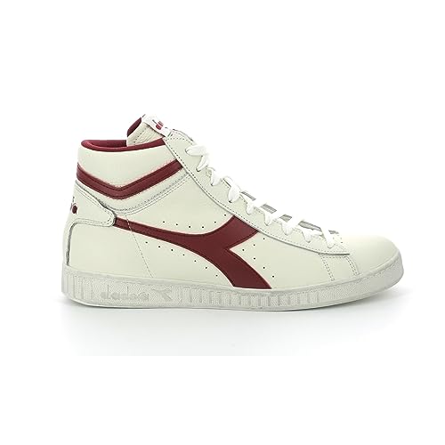 Diadora Unisex Game L High Waxed Hohe Sneaker, Weiß White Red Pepper, 44 EU von Diadora