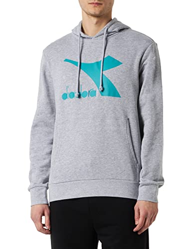 Diadora Herren Hoodie CHROMIA, Light Middle Grey Melange, XL von Diadora