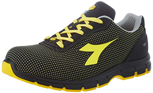 Diadora Herren Run Atom Low S3 SRC ESD, Black Yellow Croms, 35 EU von Diadora