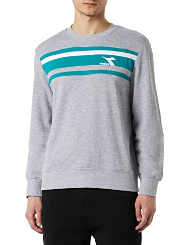 Diadora Herren Sweatshirt Crew SLAM, Light Middle Gray Melange, L von Diadora