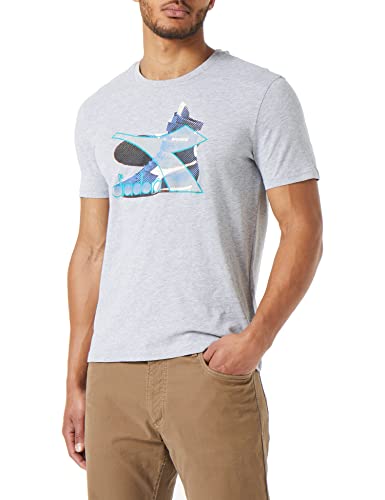 Diadora Herren T-Shirt SS Archive, Light Middle Grey Melange, S von Diadora