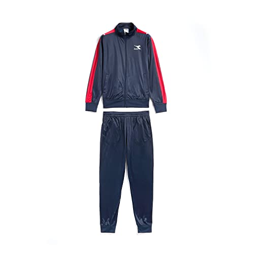 Diadora Herren Trainingsanzug Comfort Fit bestehend aus Sweatshirt und Joggers aus GOTS zertifizierter Bio-Baumwolle, Blau Corsair / 60063, S von Diadora