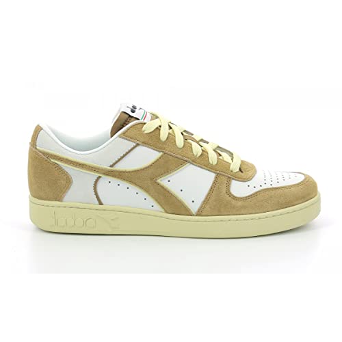 Diadora MAGIC BASKET LOW SUEDE LEATHER Bianco marrone crema BIANCO MARRONE CREMA/45 von Diadora