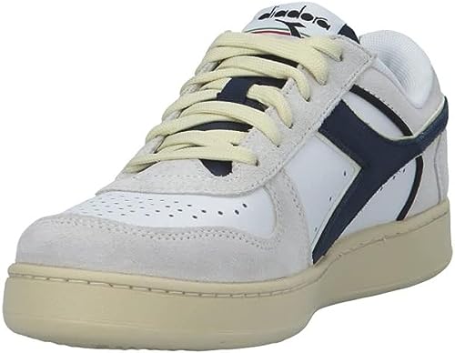 Diadora MAGIC BASKET LOW SUEDE LEATHER bianco blu Bianco Blu/40 von Diadora