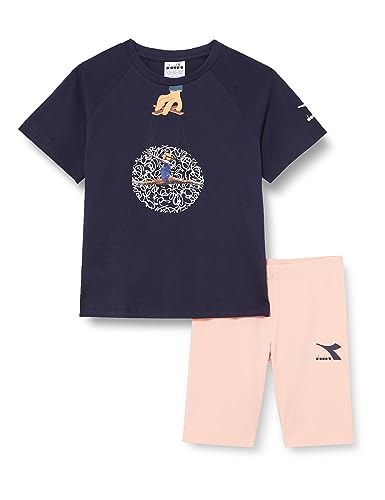 Diadora Mädchen JG.Set SS Sport Art, Classic Navy, M von Diadora