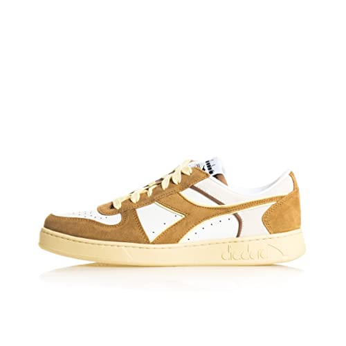 Diadora MAGIC BASKET LOW SUEDE LEATHER Bianco marrone crema BIANCO MARRONE CREMA/44 von Diadora