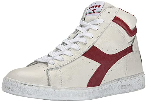 Diadora Unisex Game L High Waxed Hohe Sneaker, Weiß White Red Pepper, 36.5 EU von Diadora