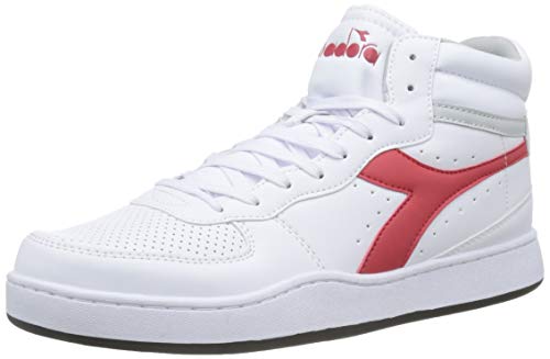 Diadora Unisex Playground HIGH Hohe Sneaker, Weiß/Rot, 46 EU von Diadora