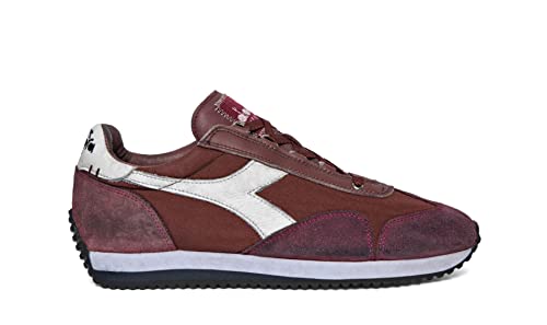 Diadora Snekers Lifestyle Heritage Equipe H Dirty Stone Wash Evo Herren und Damen, 45006 Red Burn, 47 EU von Diadora